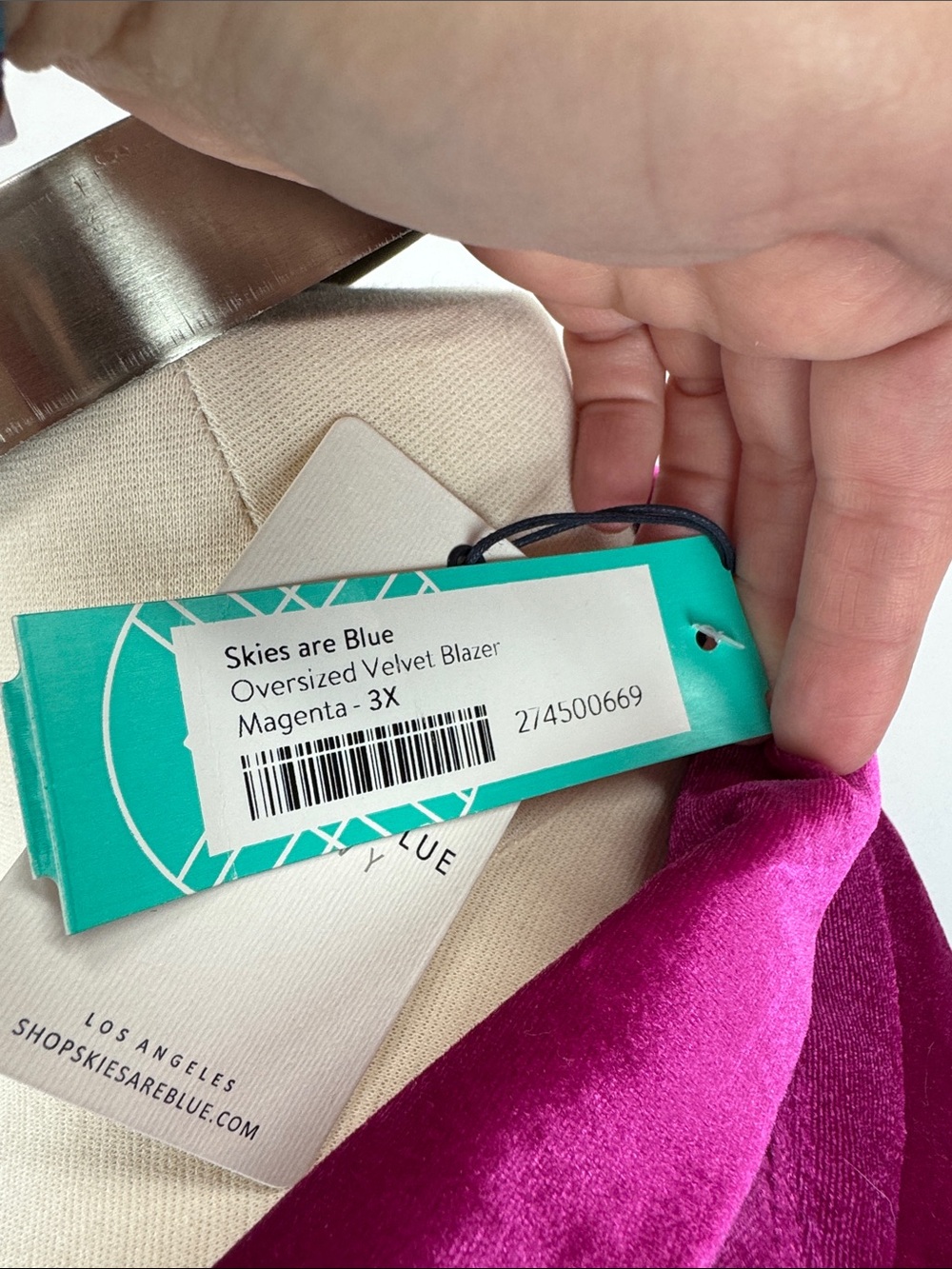 NWT Skies are Blue hot pink oversized blazer 3X - Picture 4 of 4